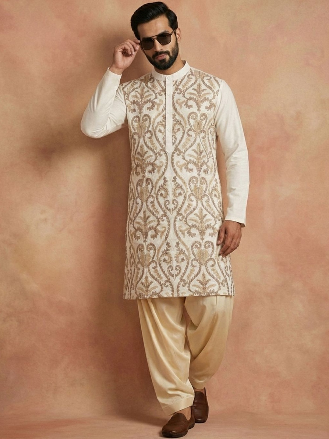CHHAAP Embroidered Ethnic Motifs Straight Kurta Patiala Set