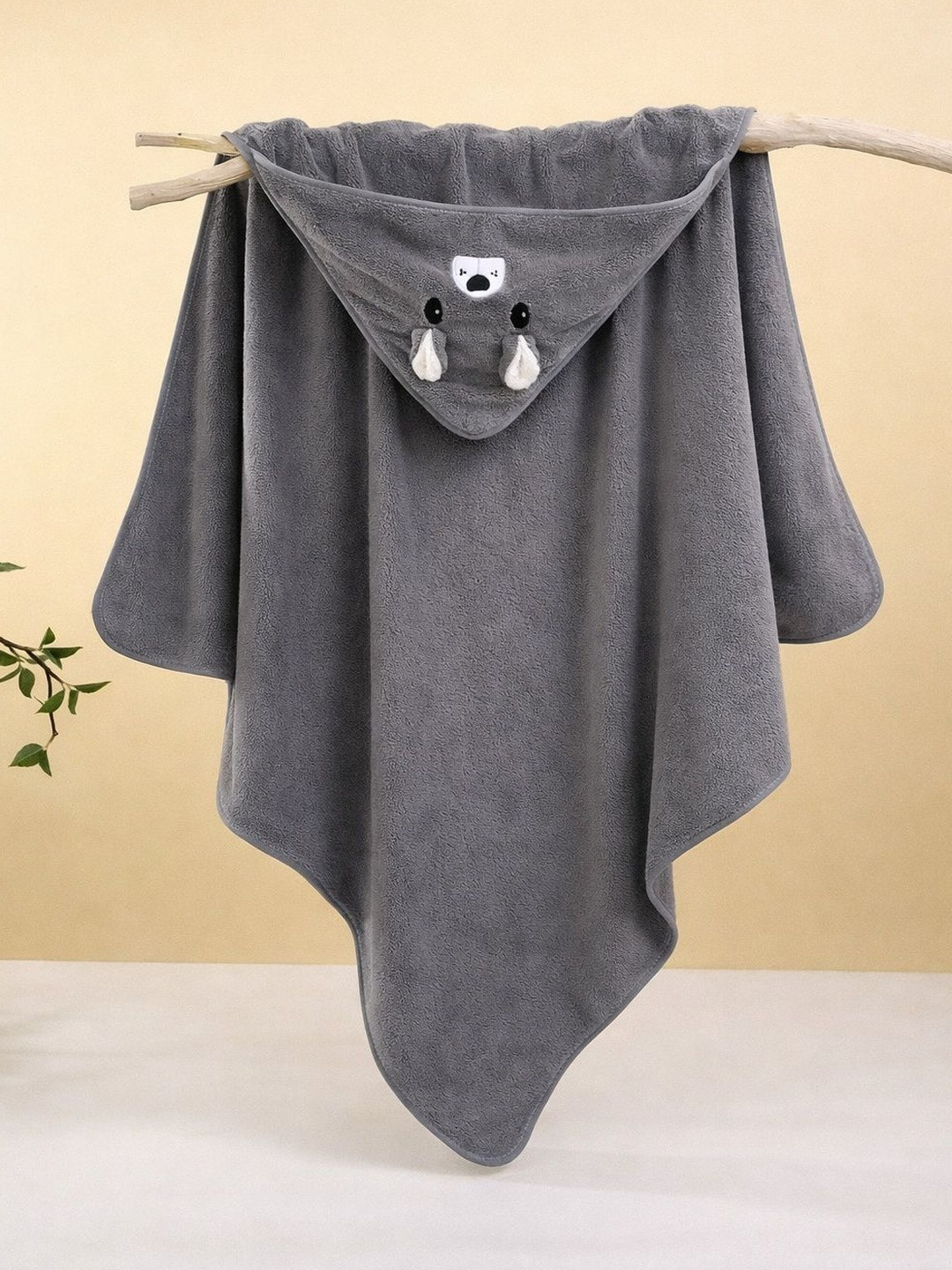 Thelittlebunny Grey & Grey 1 Printed Terry Cotton 300 GSM Bath Towel
