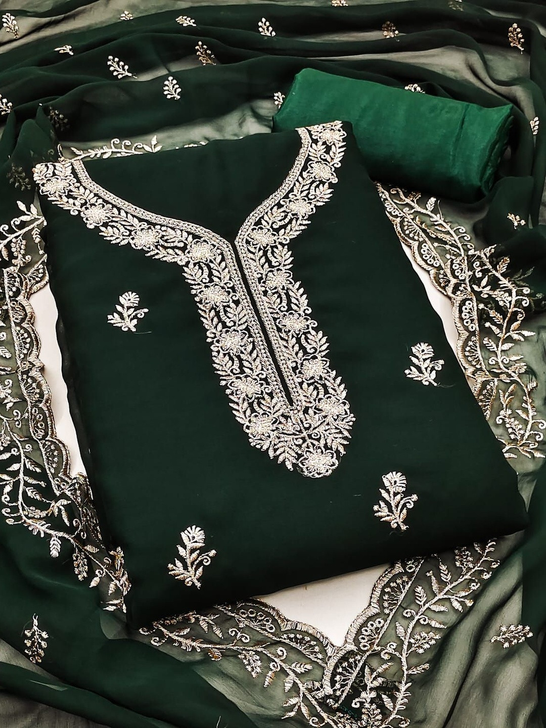 HMP Fashion Embroidered Unstitched Dress Material