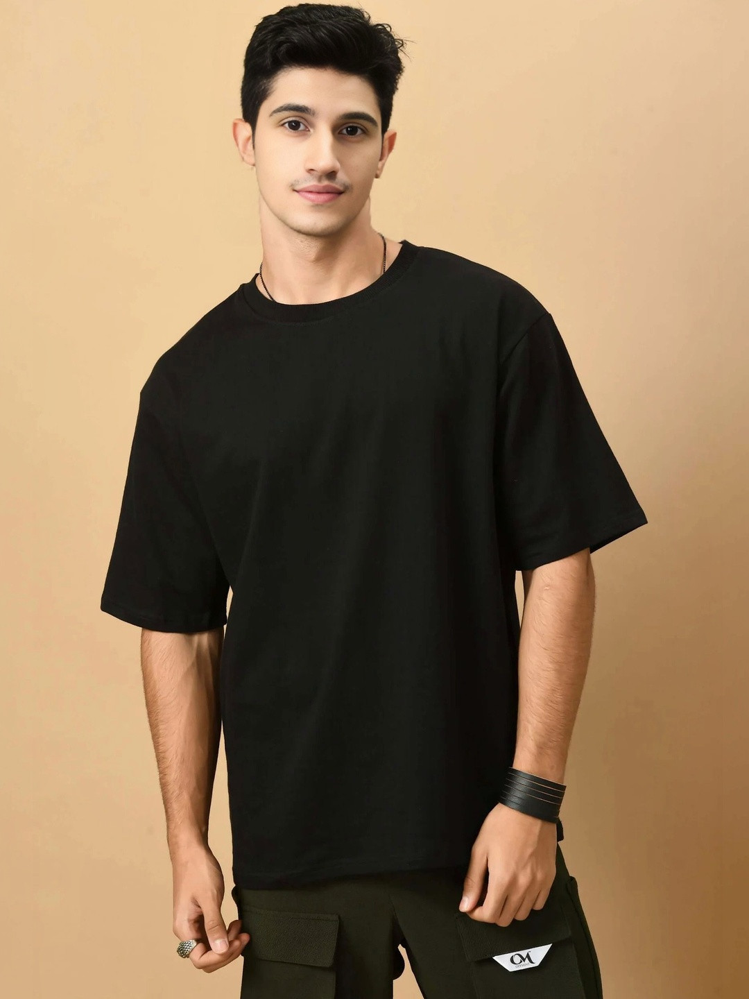 FASHIENT Men Drop-Shoulder Sleeves T-shirt