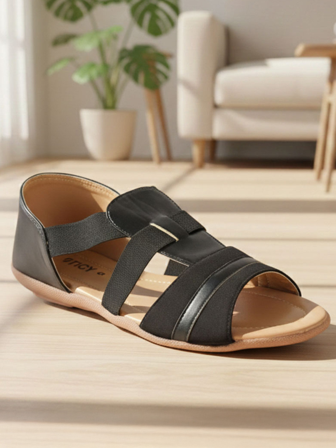 STICY Women Solid Synthetic Backstrap Comfortable Slip-On Ballet Open Toe Flats