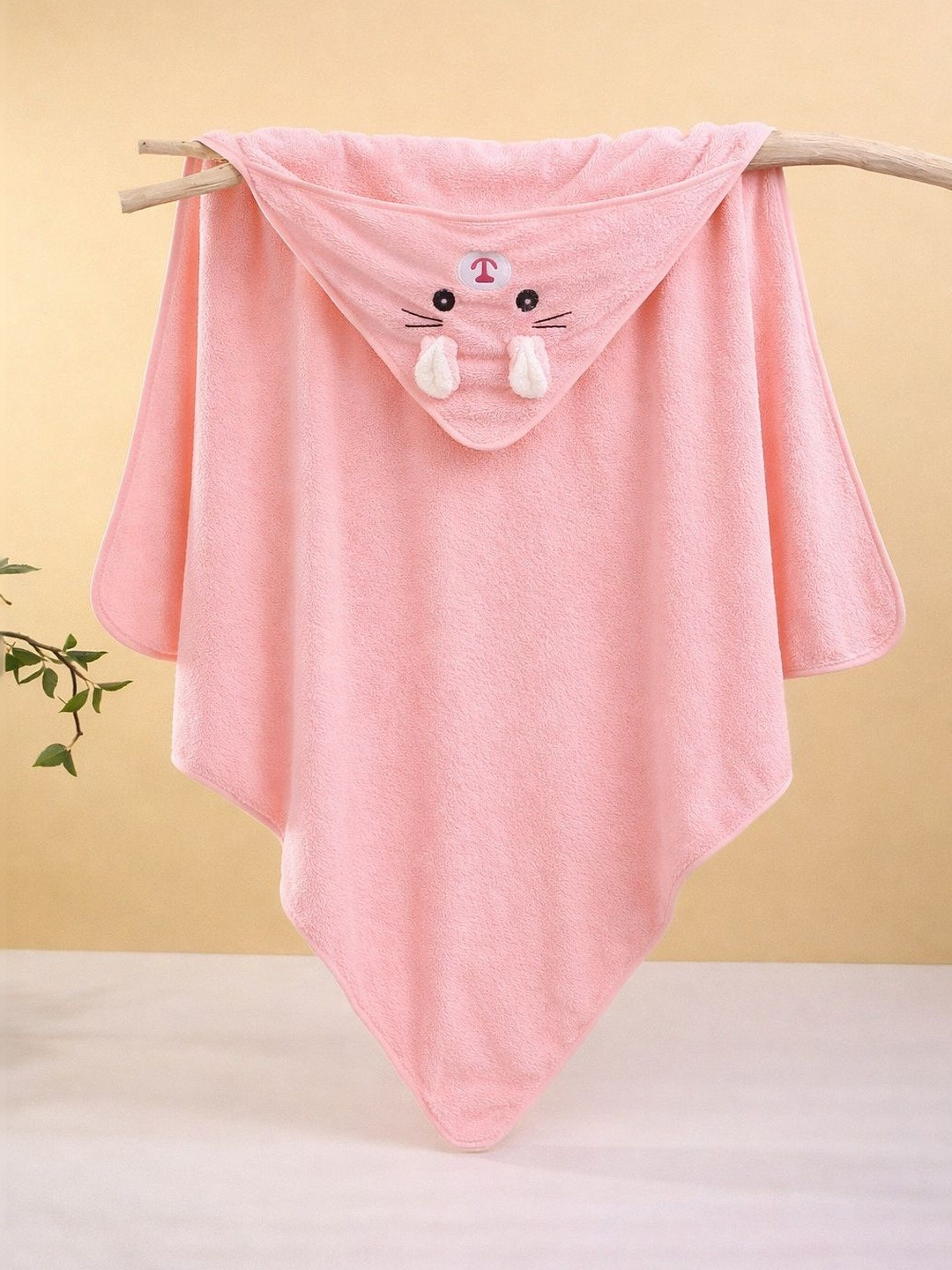 Thelittlebunny Pink & Pink 1 Printed Terry Cotton 300 GSM Bath Towel