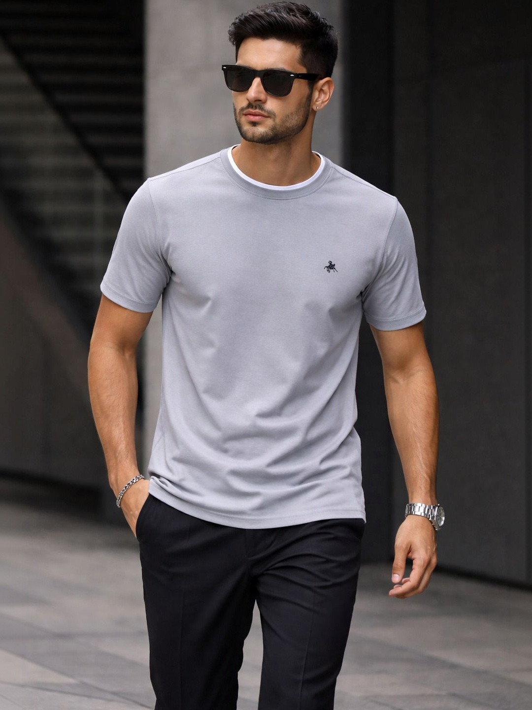 Parcel Yard Men Brand Logo T-shirt