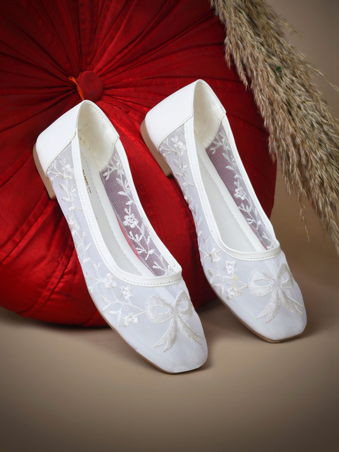 Froh Feet Women Woven Design Round Toe Slip-On Ballerinas