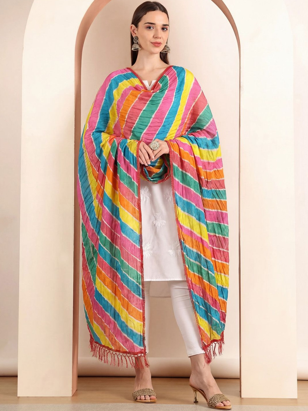Clora Creation Colourblocked Dupatta