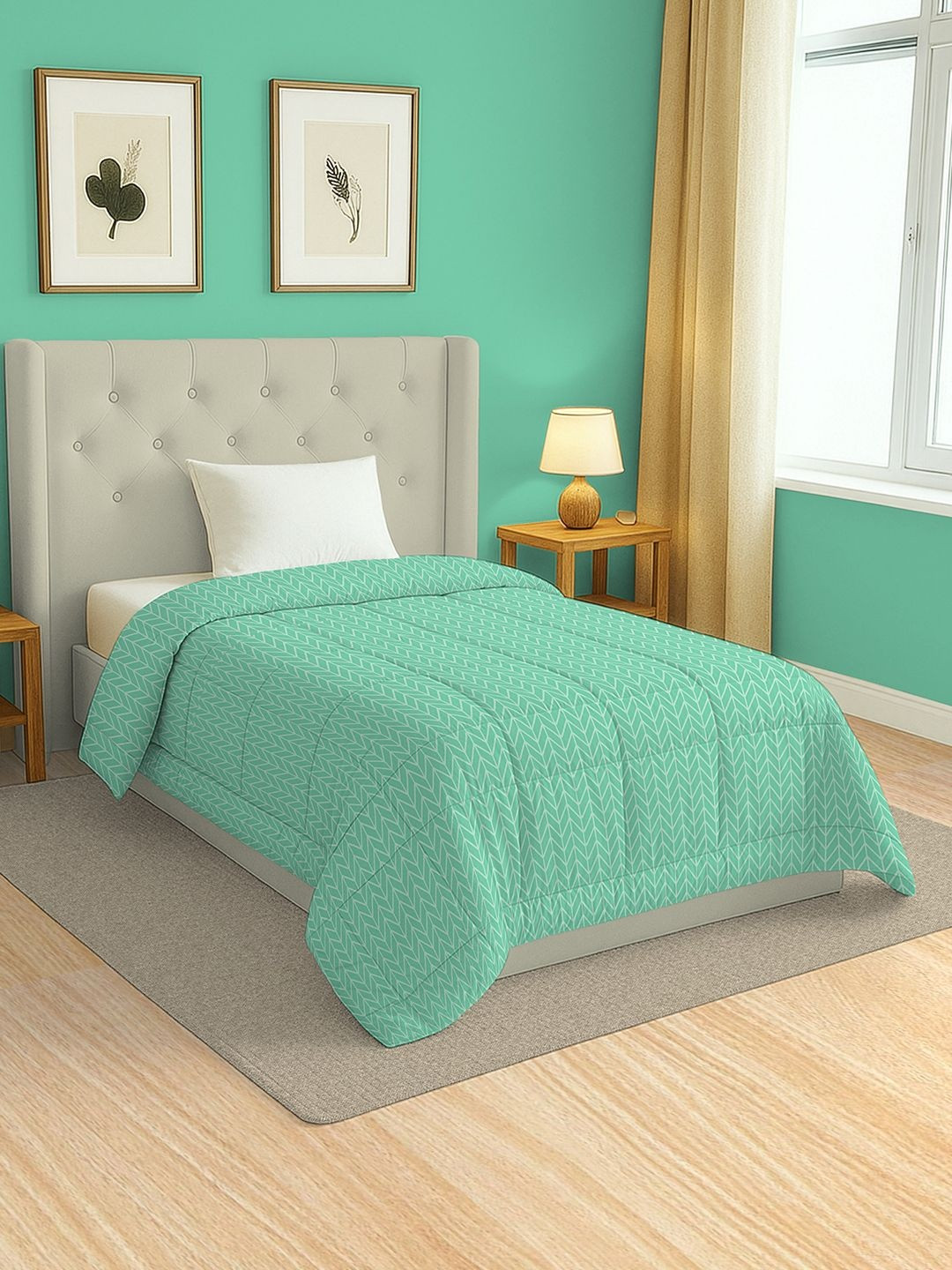 SWAYAM Green & Sea Green Geometric AC Room 150 GSM Comforter