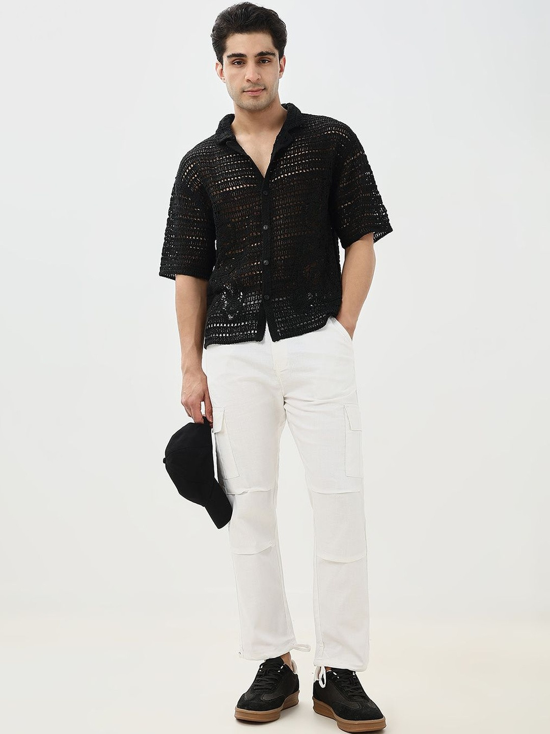 Hence Men Relaxed Fit Linen Cargos