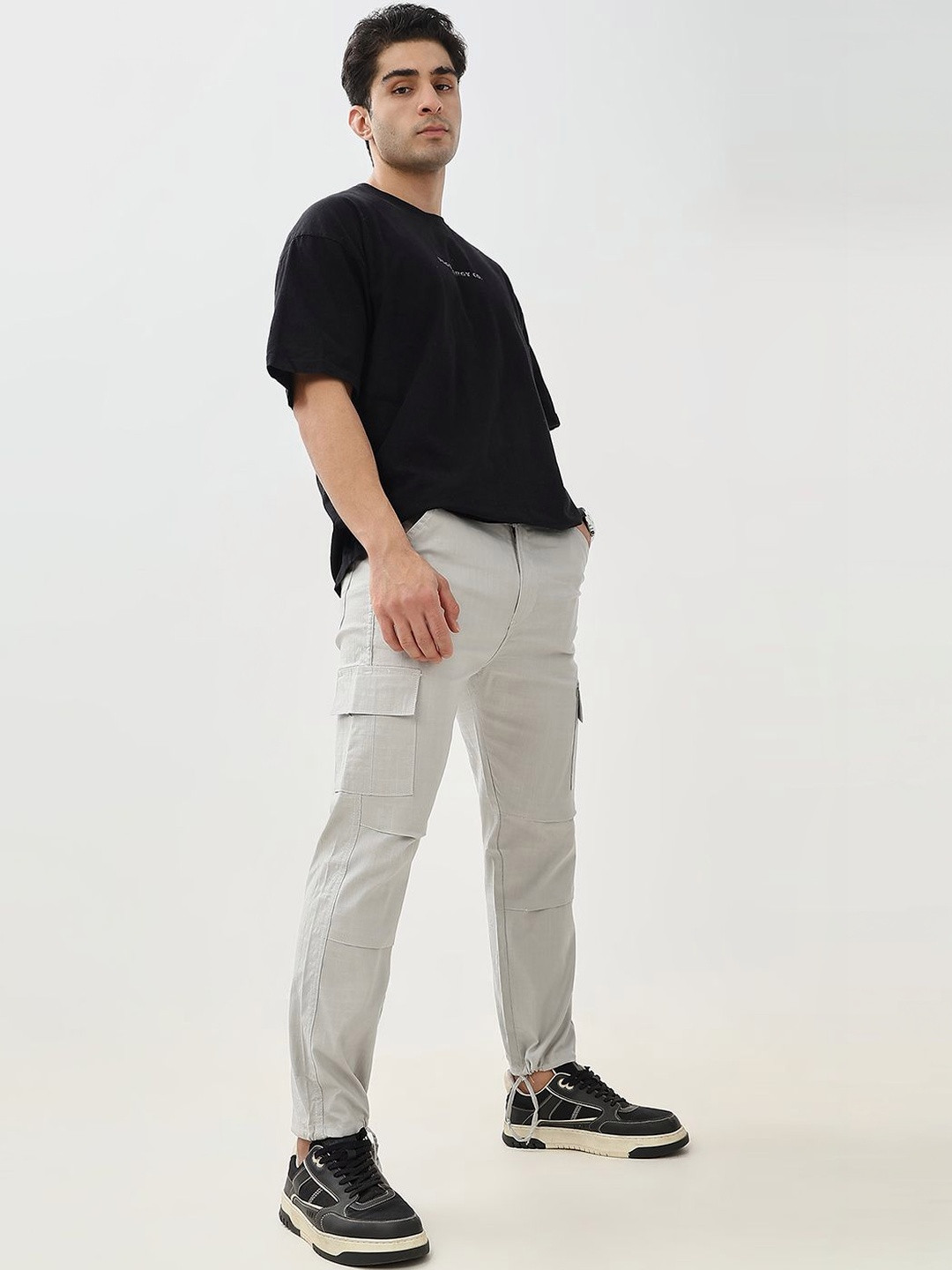 Hence Men Relaxed Fit Linen Cargos