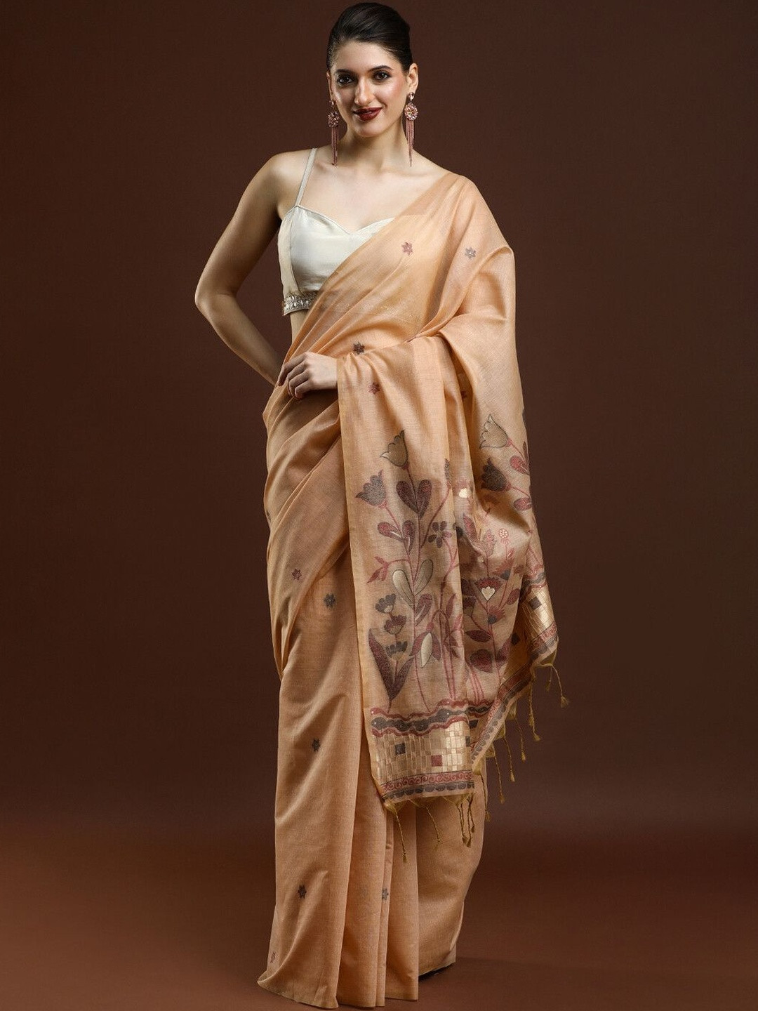 House of Pataudi Woven Design Saree With Blouse