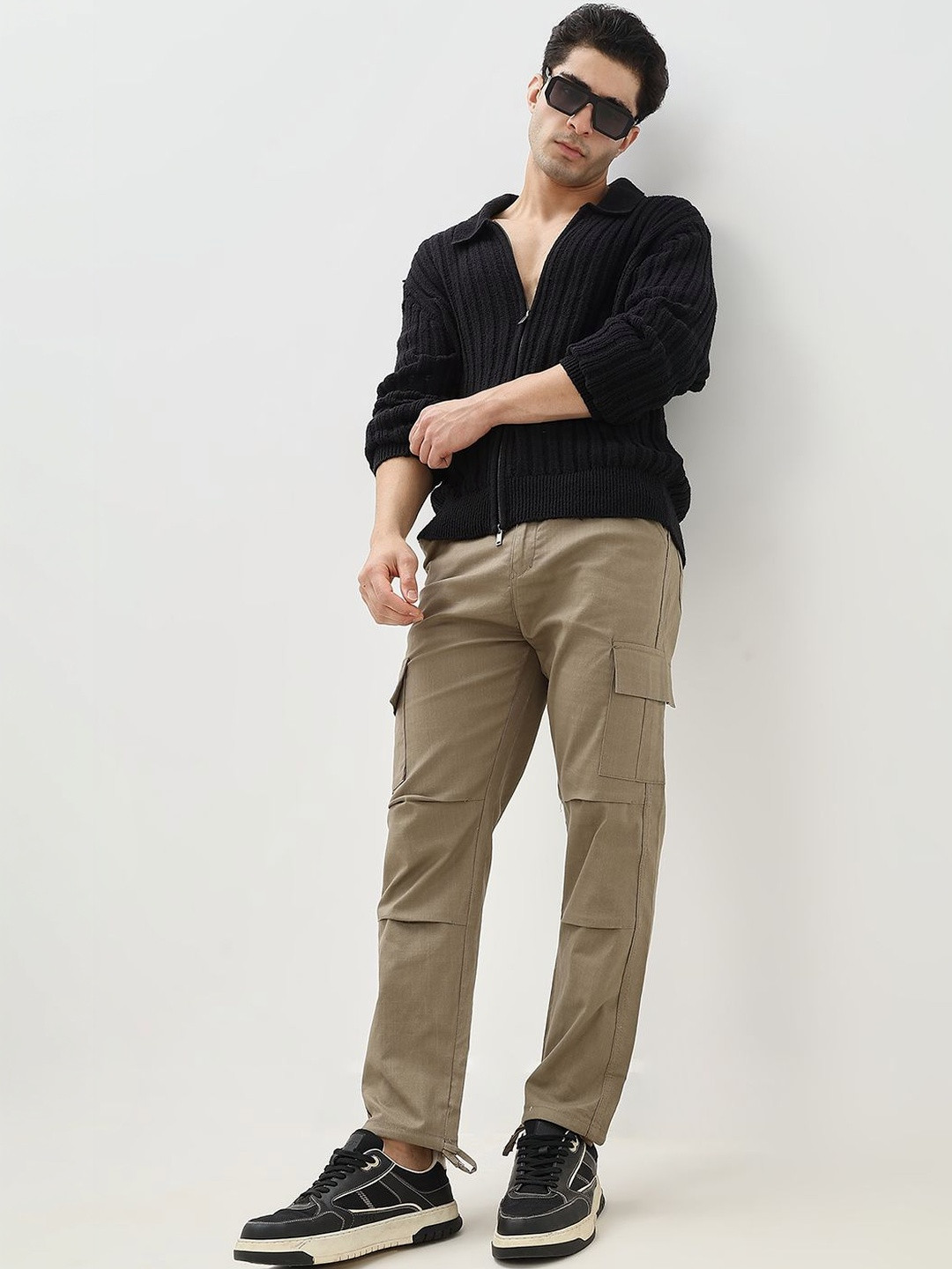 Hence Men Relaxed Fit Linen Cargos