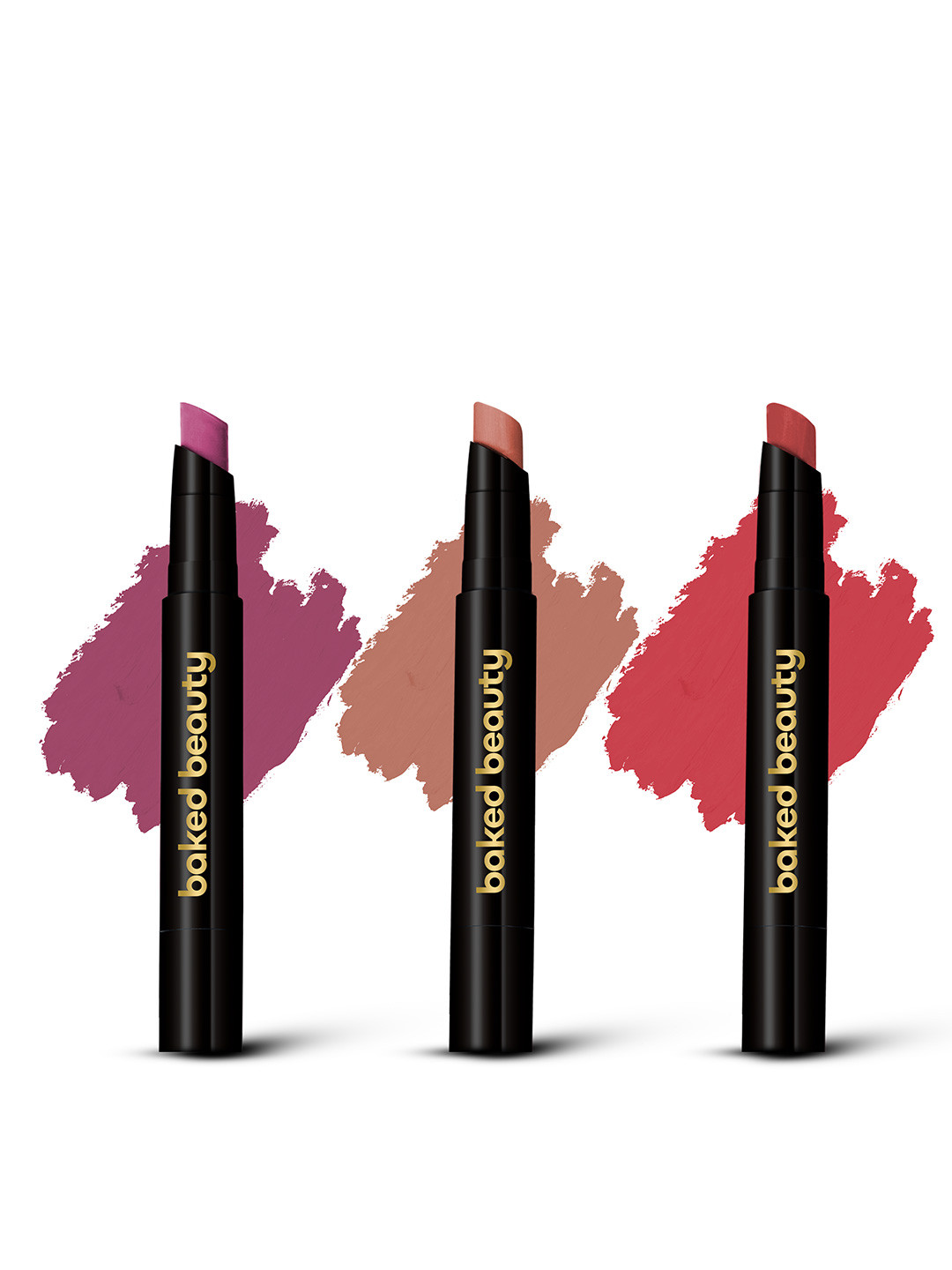 Baked Beauty Set Of 3 Forget Me Not Lip Crayon Lipstick- 2.5 g Each- FM 01 -FM 02- FM 03