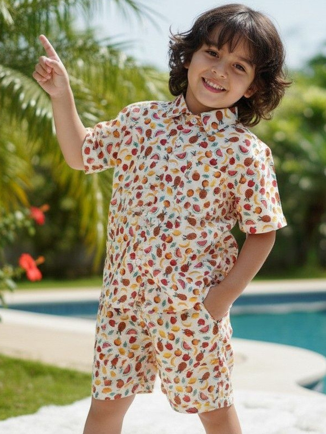 FITIN OUTFIT Boys Printed Shirt with Shorts