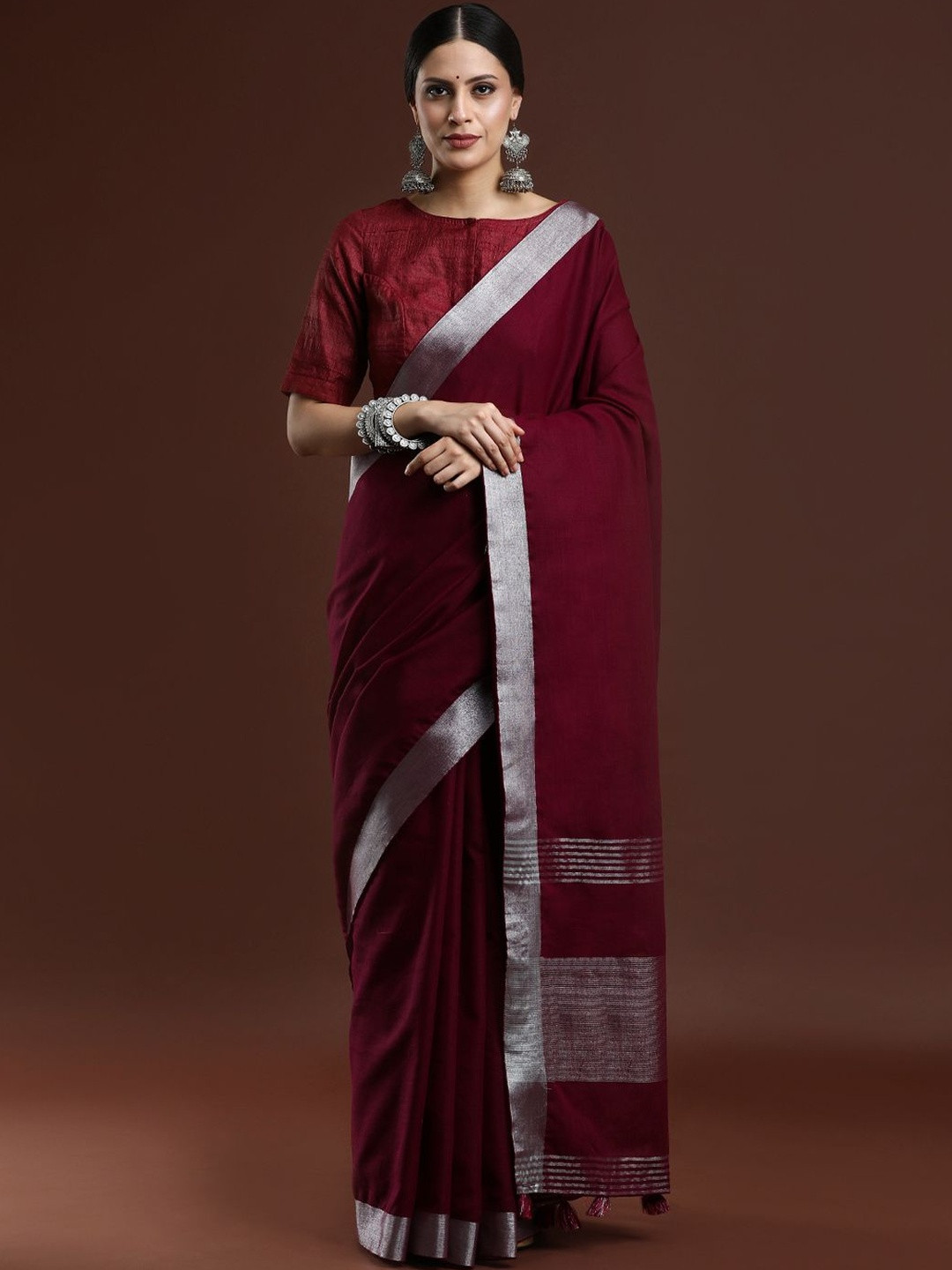SARHA Woven Design Linen Blend Bhagalpuri Saree