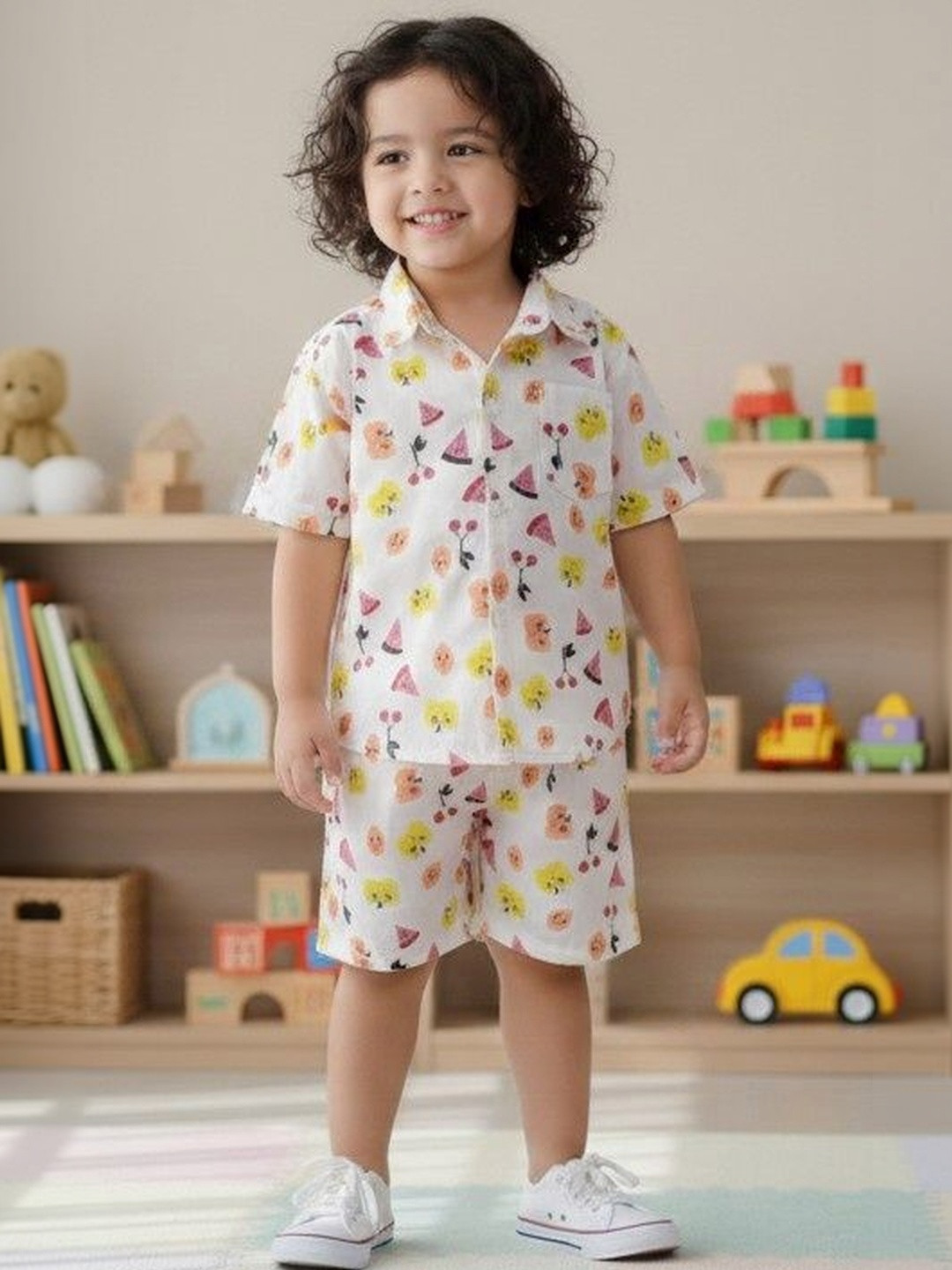 FITIN OUTFIT Boys Printed Shirt with Shorts