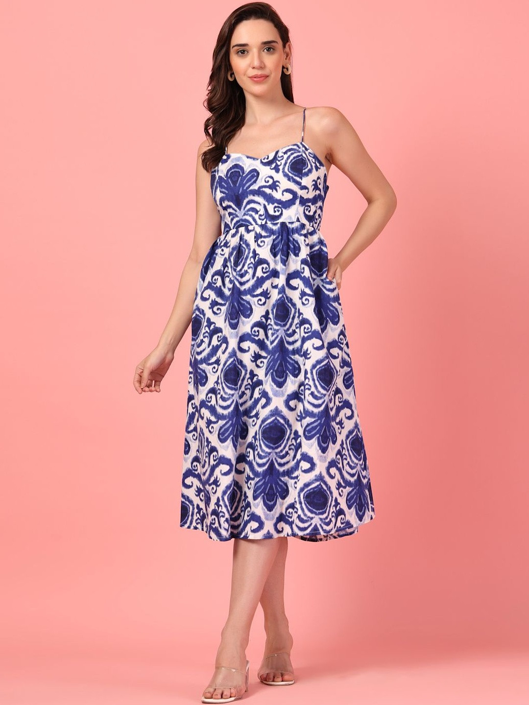 GULABiDRESS Print Fit & Flare Midi Dress