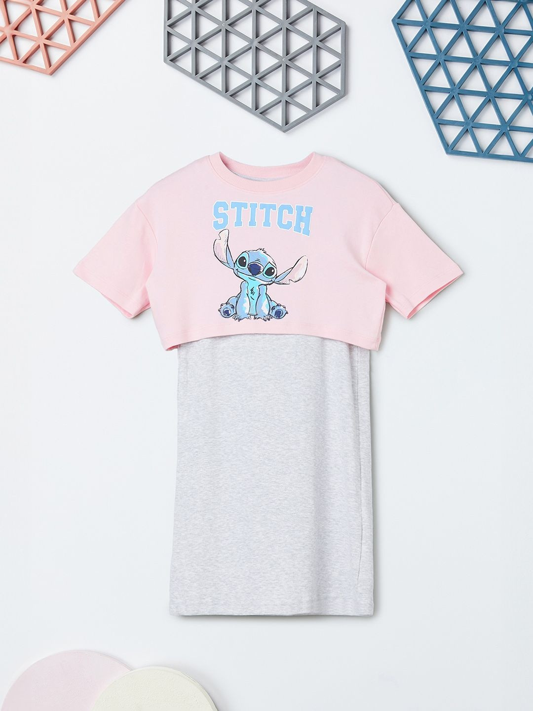 max Graphic Printed Round Neck Cotton T-shirt Dress