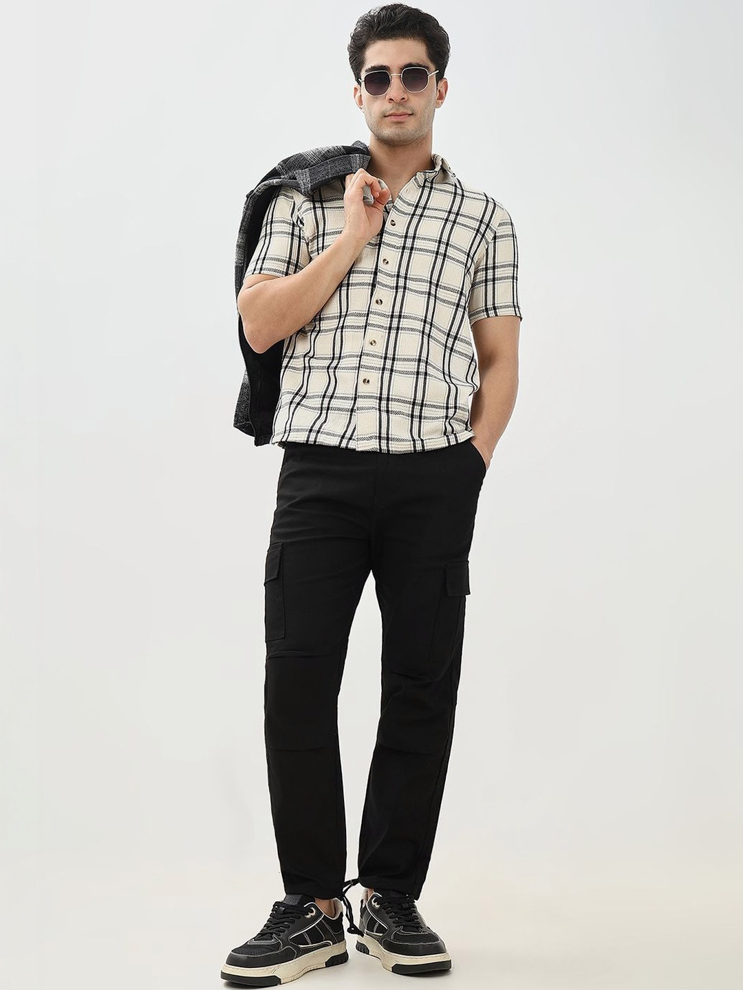 Hence Men Relaxed Fit Linen Cargos