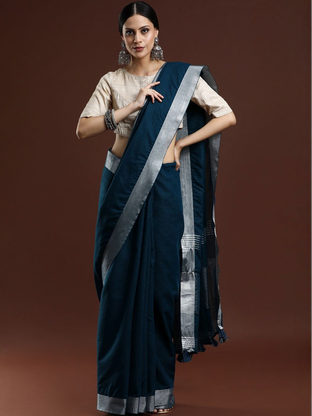 SARHA Woven Design Linen Blend Bhagalpuri Saree