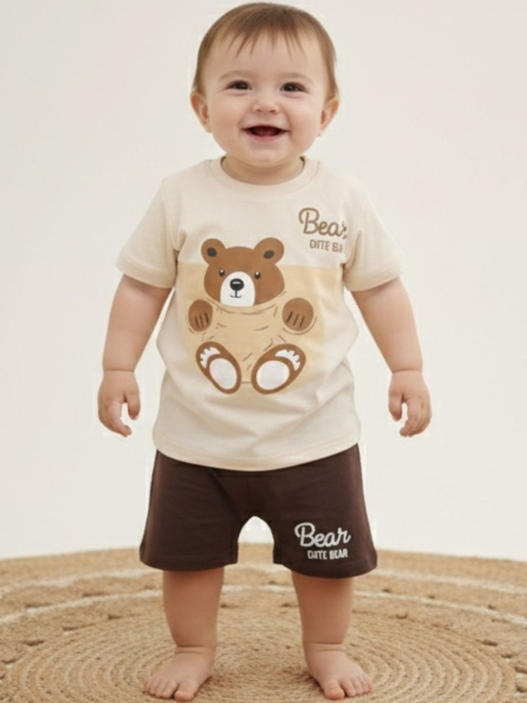 BabyZone Boys Printed Pure CottonT-shirt with Shorts