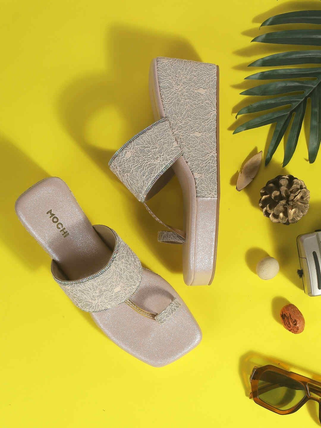 Mochi Textured Party Wedge Sandals