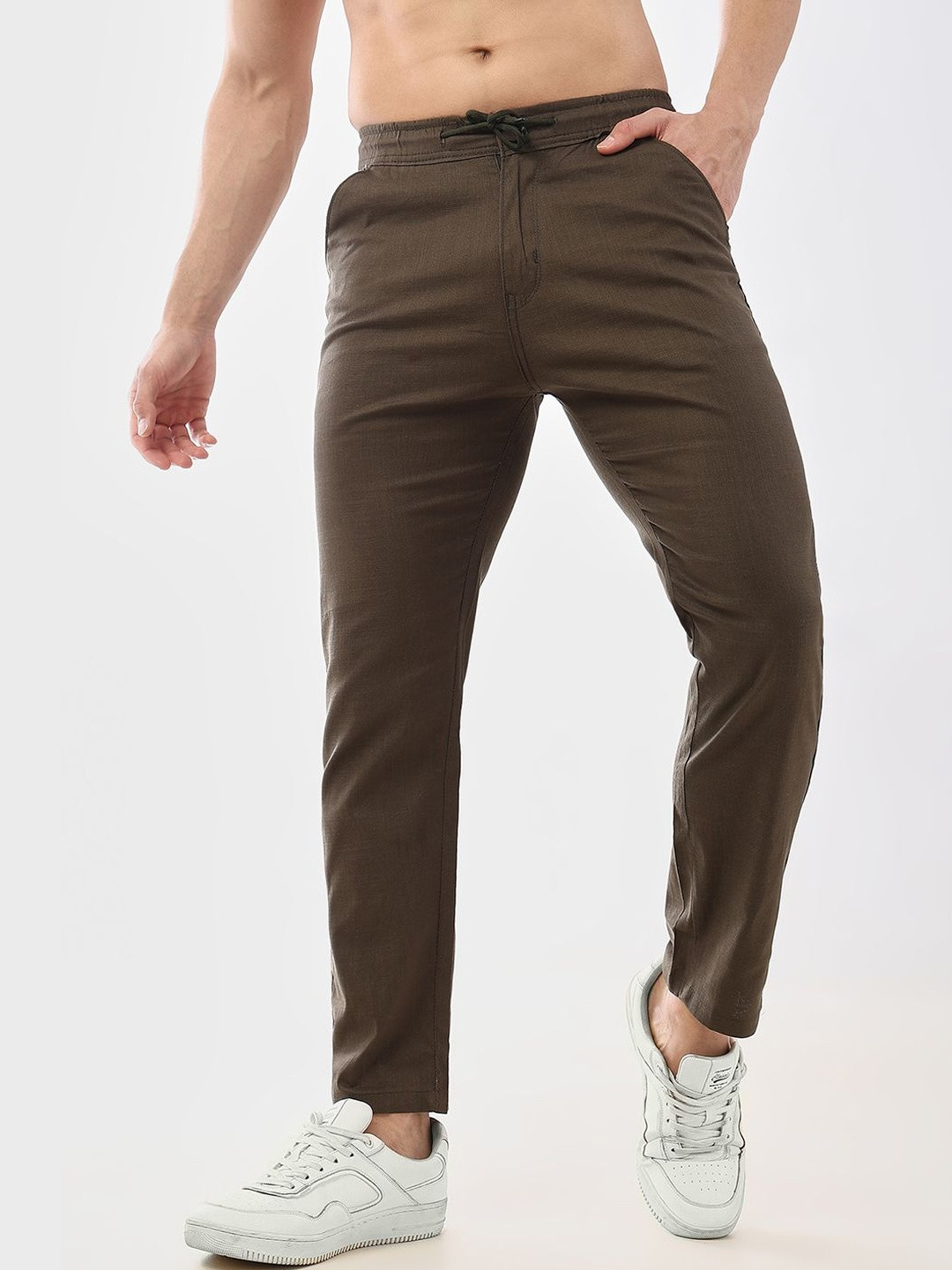 Hence Men Relaxed Fit Linen Jogger With drawstring