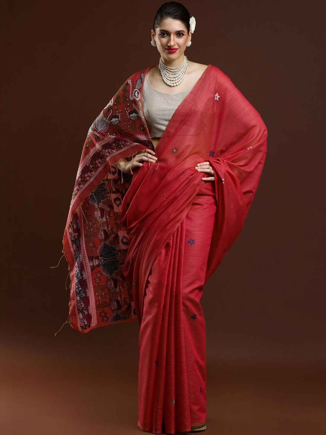SARHA Woven Design Muga Saree
