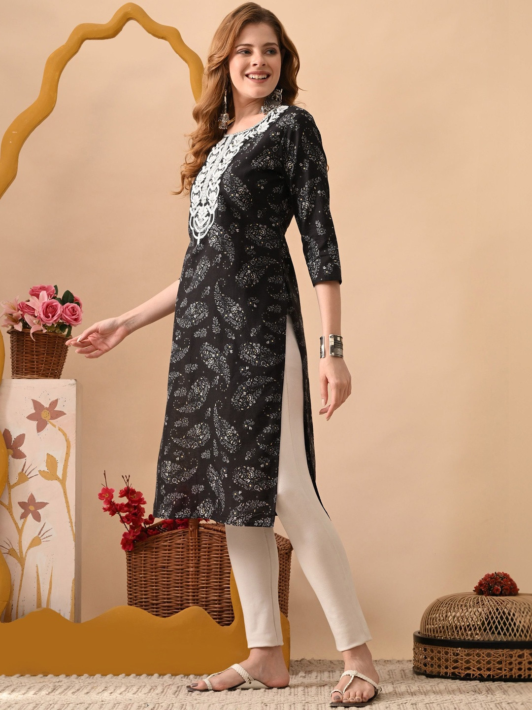 KJFAB Women Floral Printed Floral Kurta