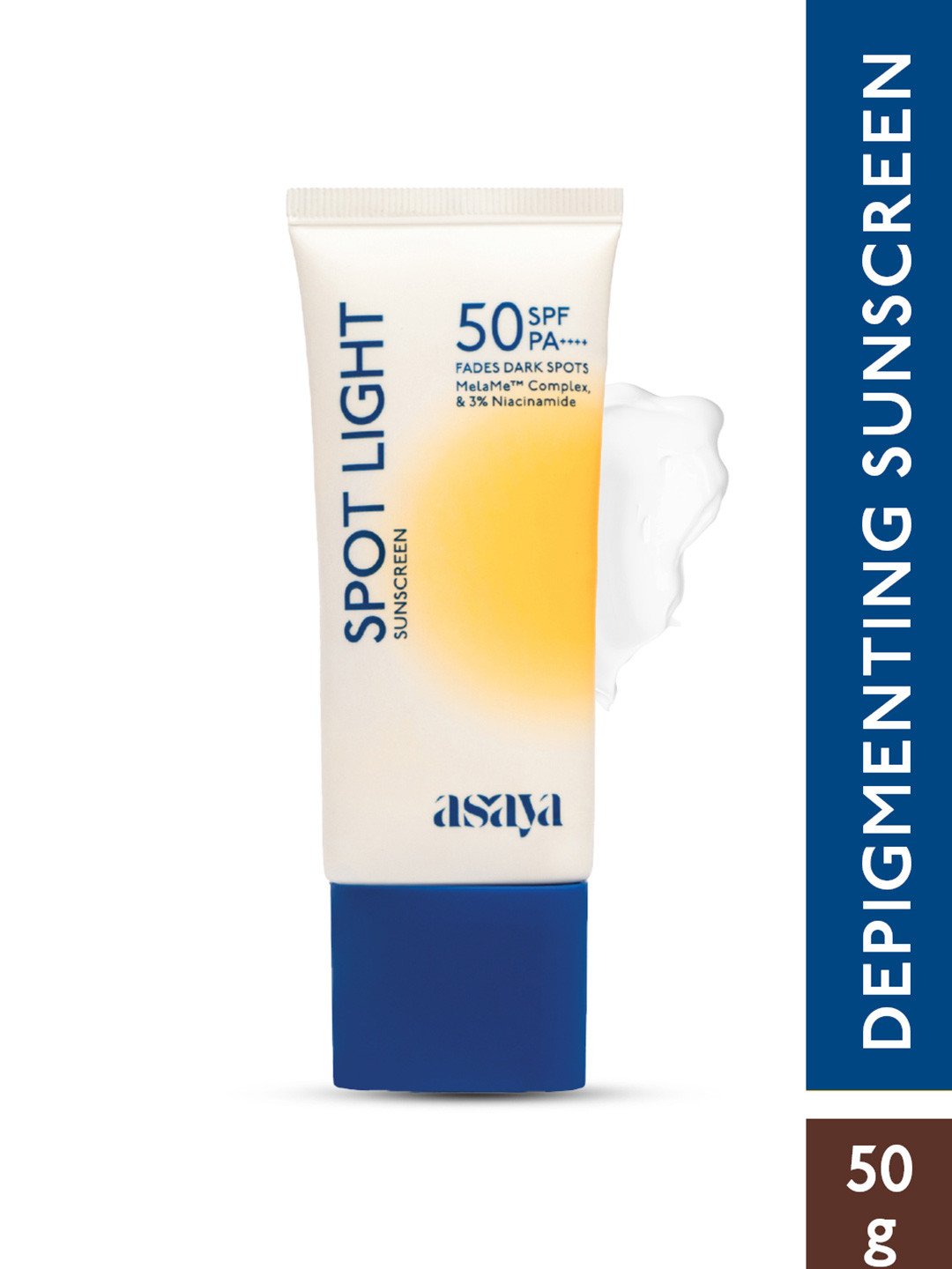 Asaya Spot Light Sunscreen SPF 50 PA++++ Depigmentation, Dark Spots Fading & Acne Mark 50g