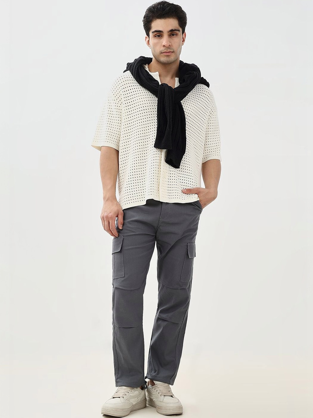 Hence Men Relaxed Fit Linen Cargos