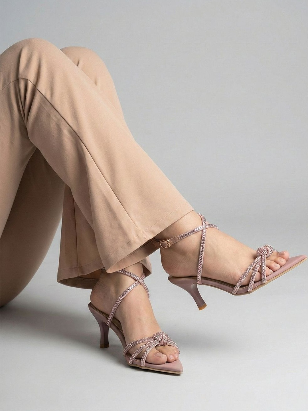 Denill Embellished Party Kitten Sandals