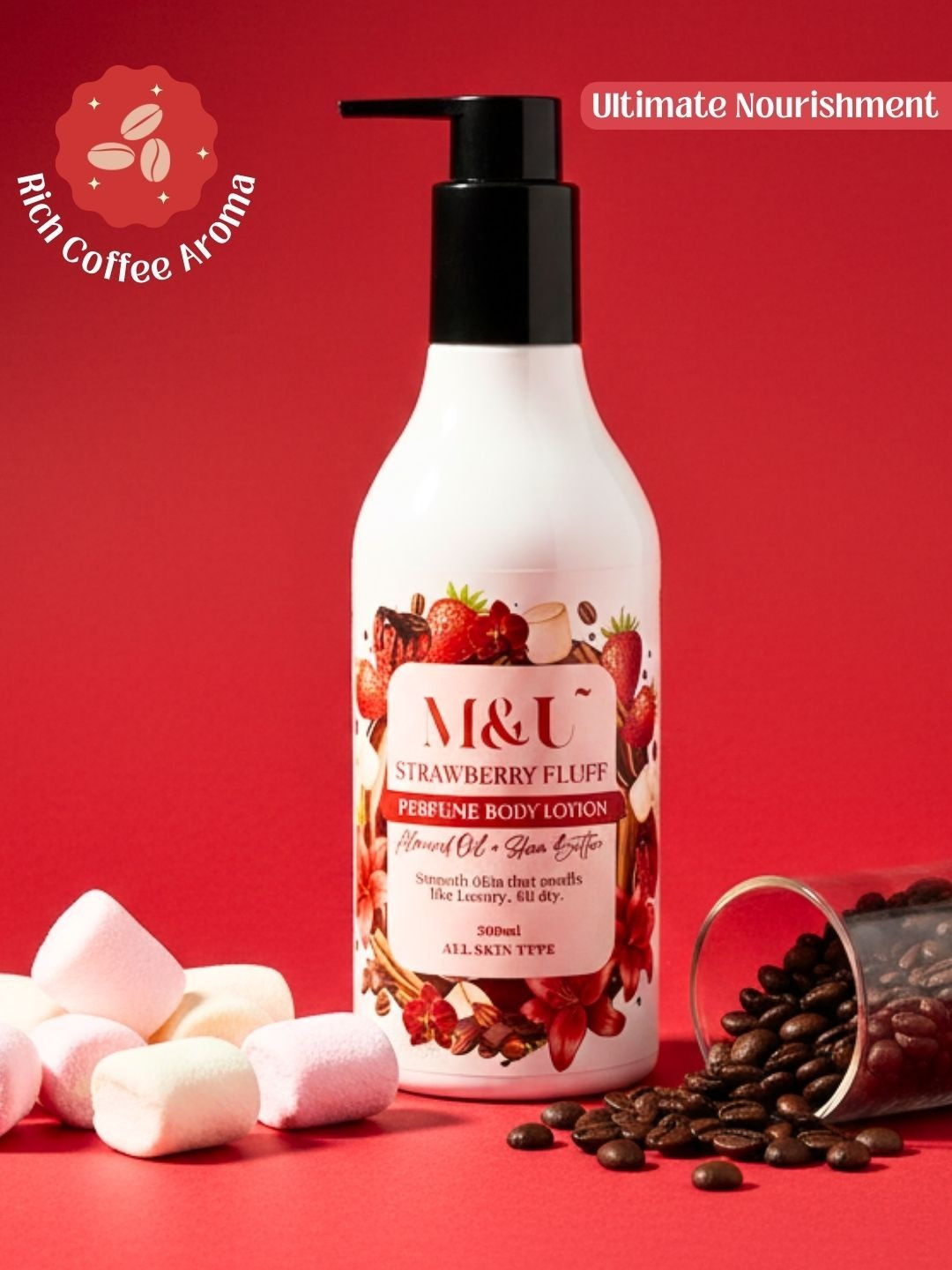 M&U Strawberry Fluff Moisturising Body Lotion - 300 ml