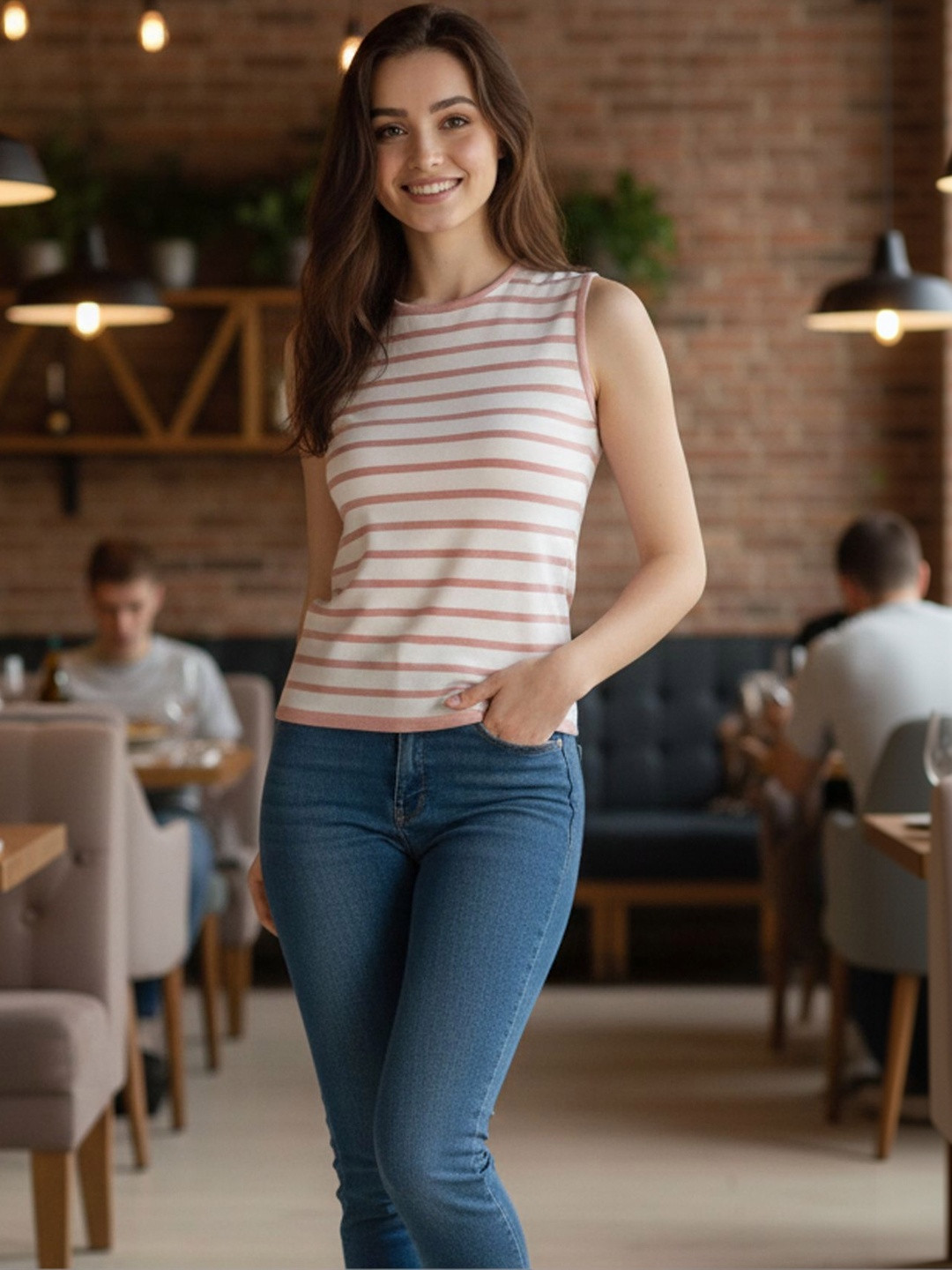 LASOON Striped Top