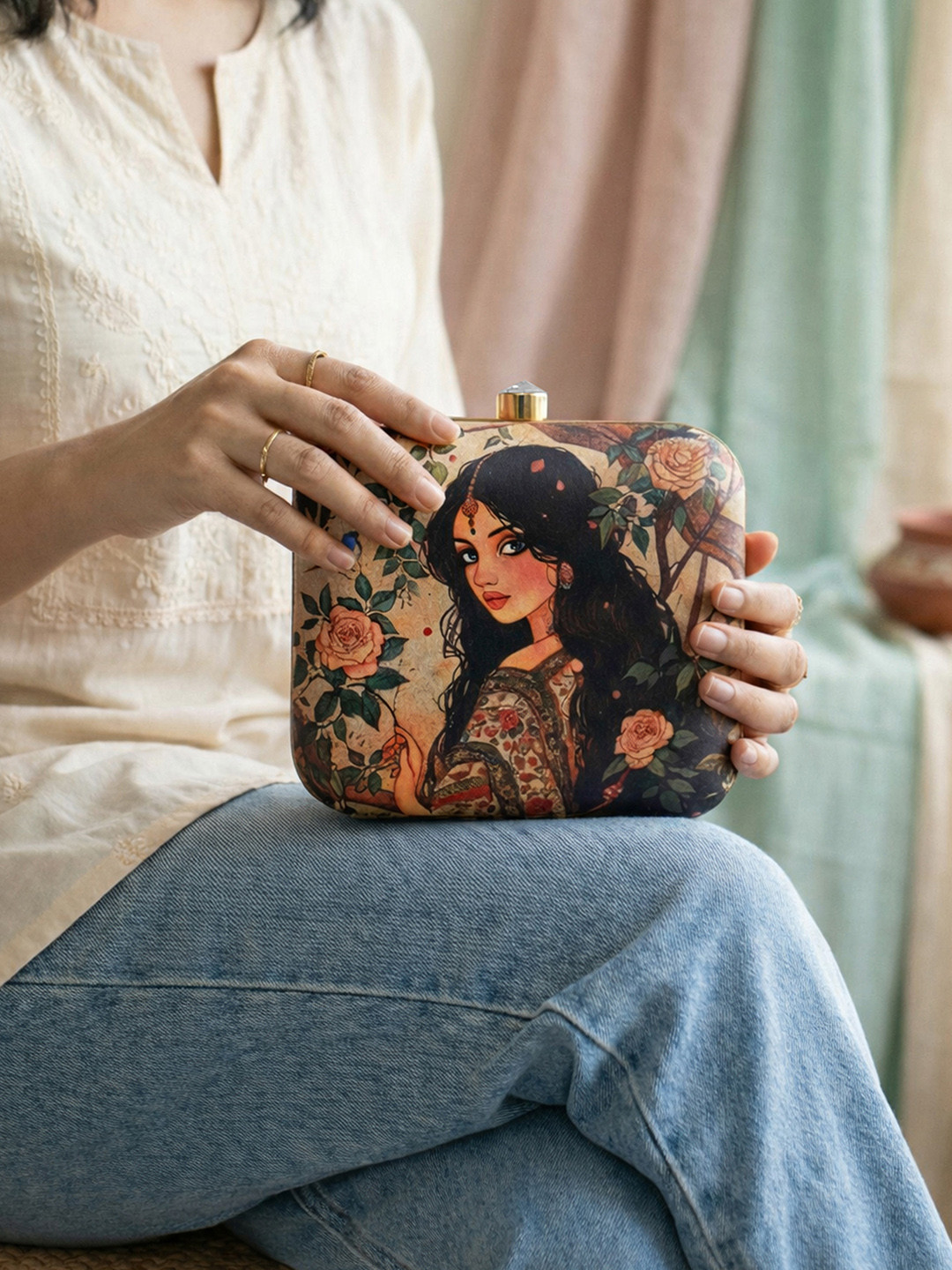 ARTKLIM Princess Printed Box Clutch