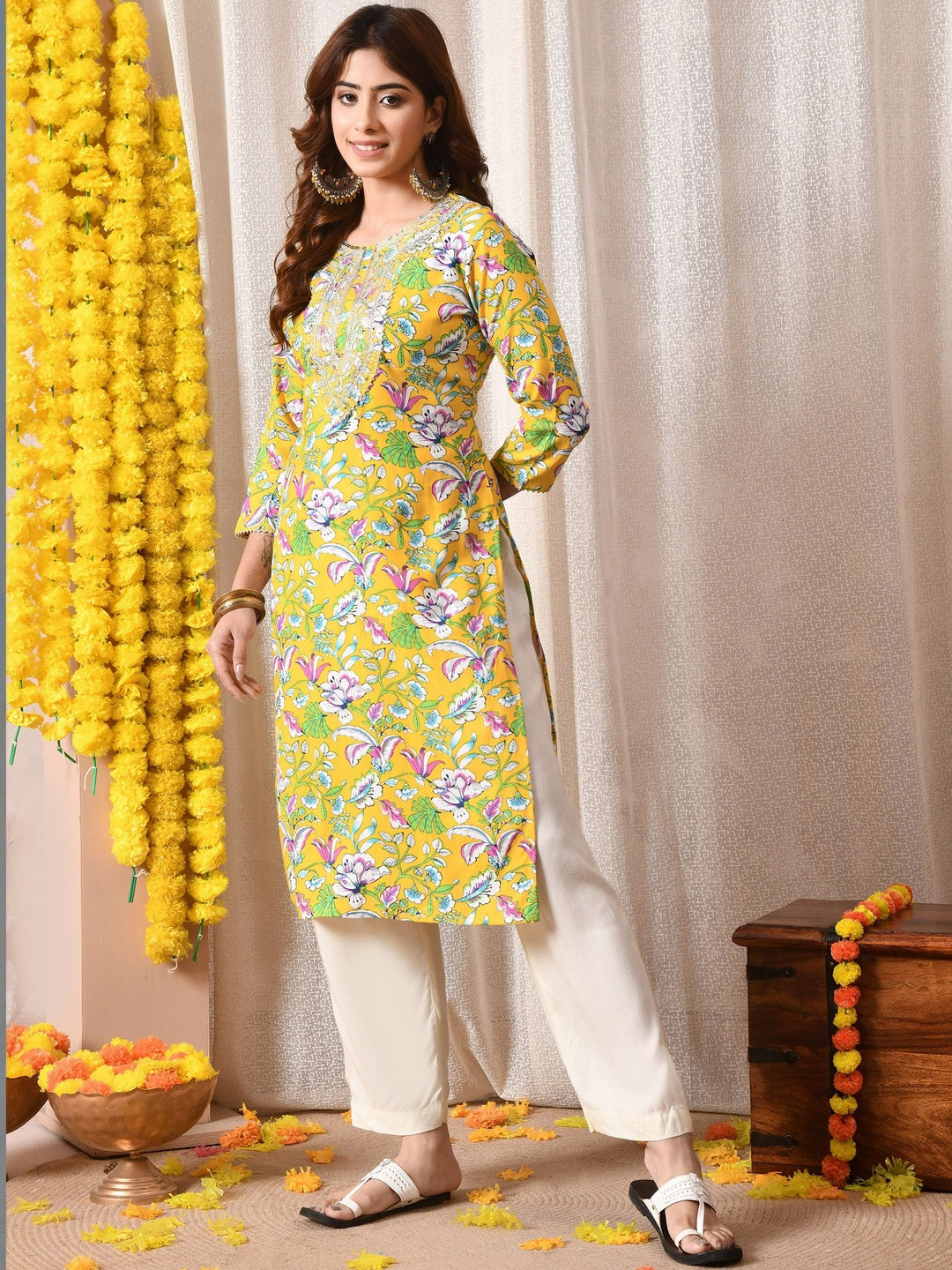 KJFAB Women Floral Printed Floral Kurta