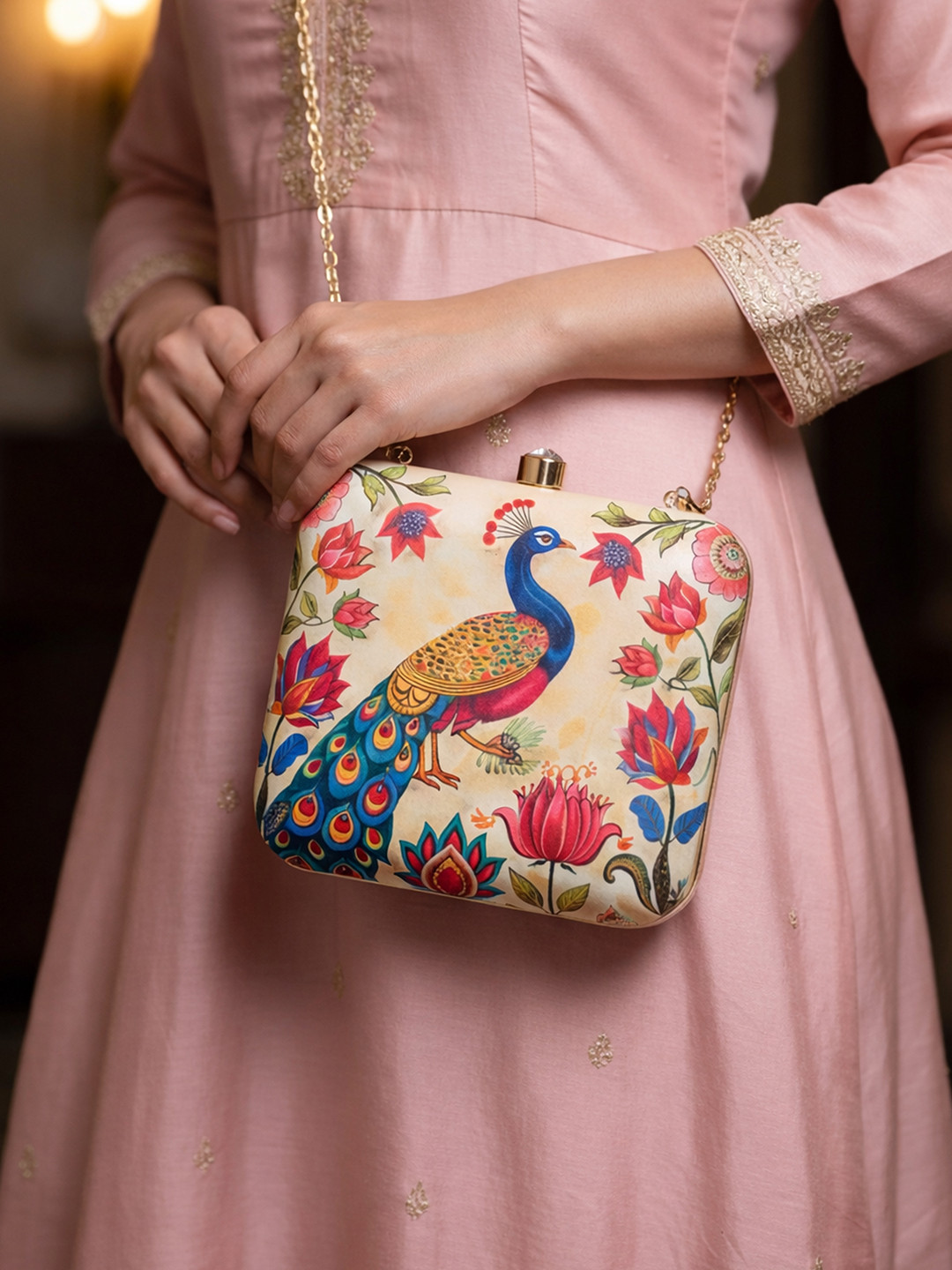 ARTKLIM Printed Box Clutch