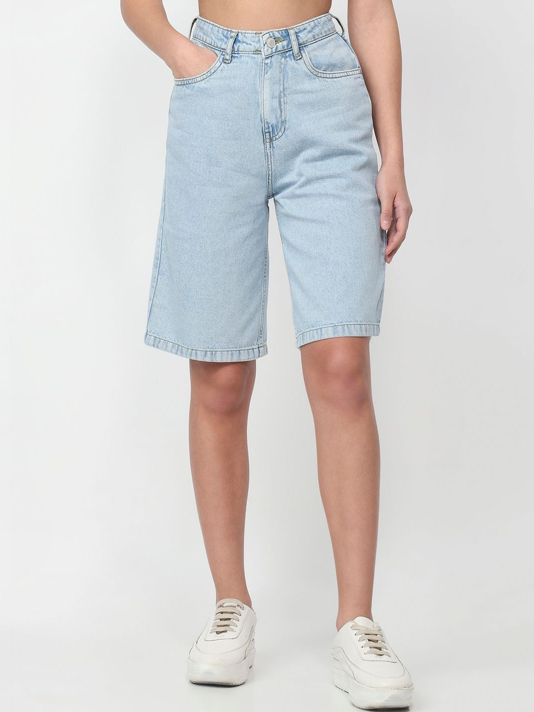 Kraus Jeans Women Washed High-Rise Technology Shorts