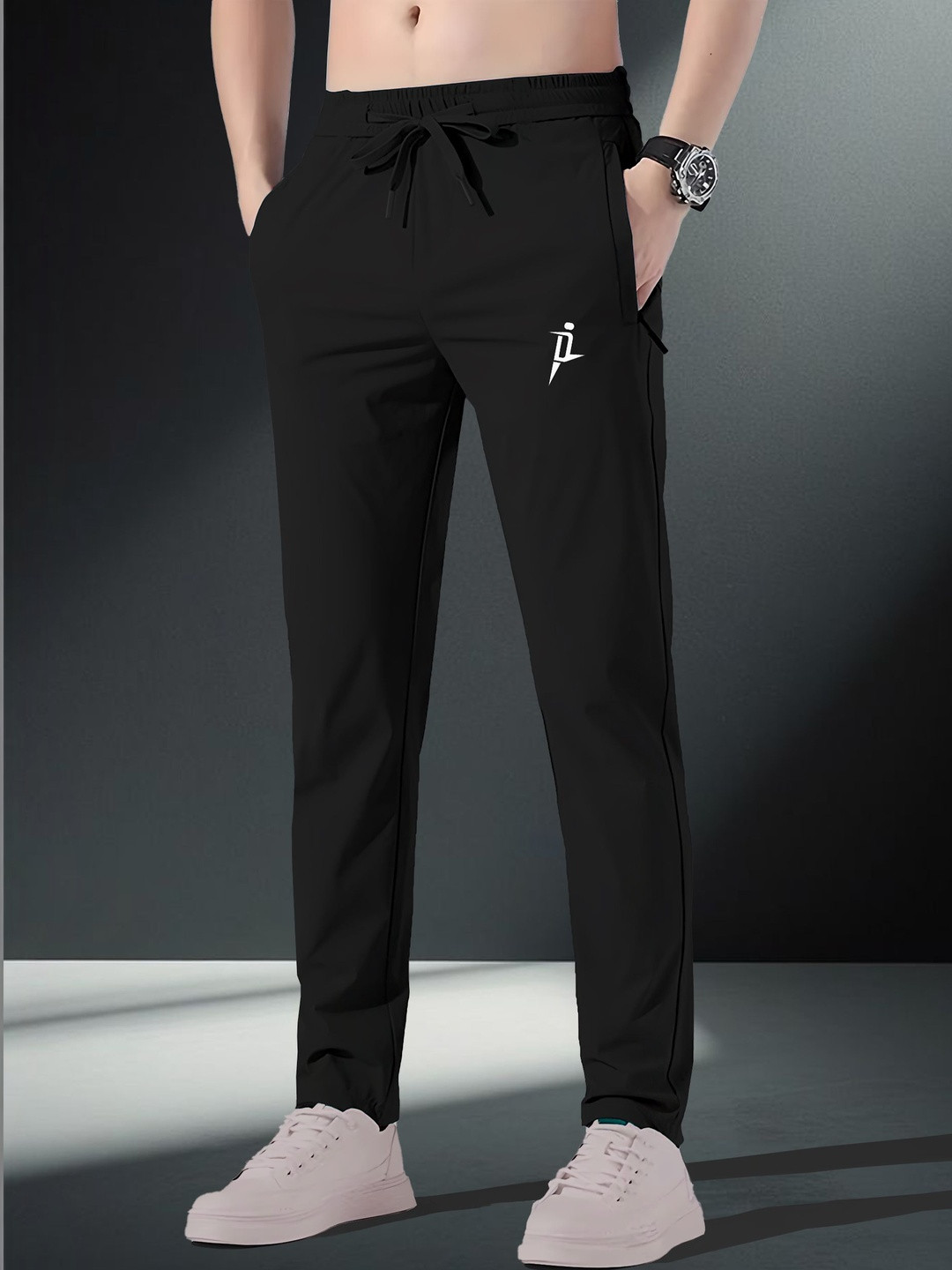 DENLIKE Men Regular Fit Brand Logo Training Track Pants