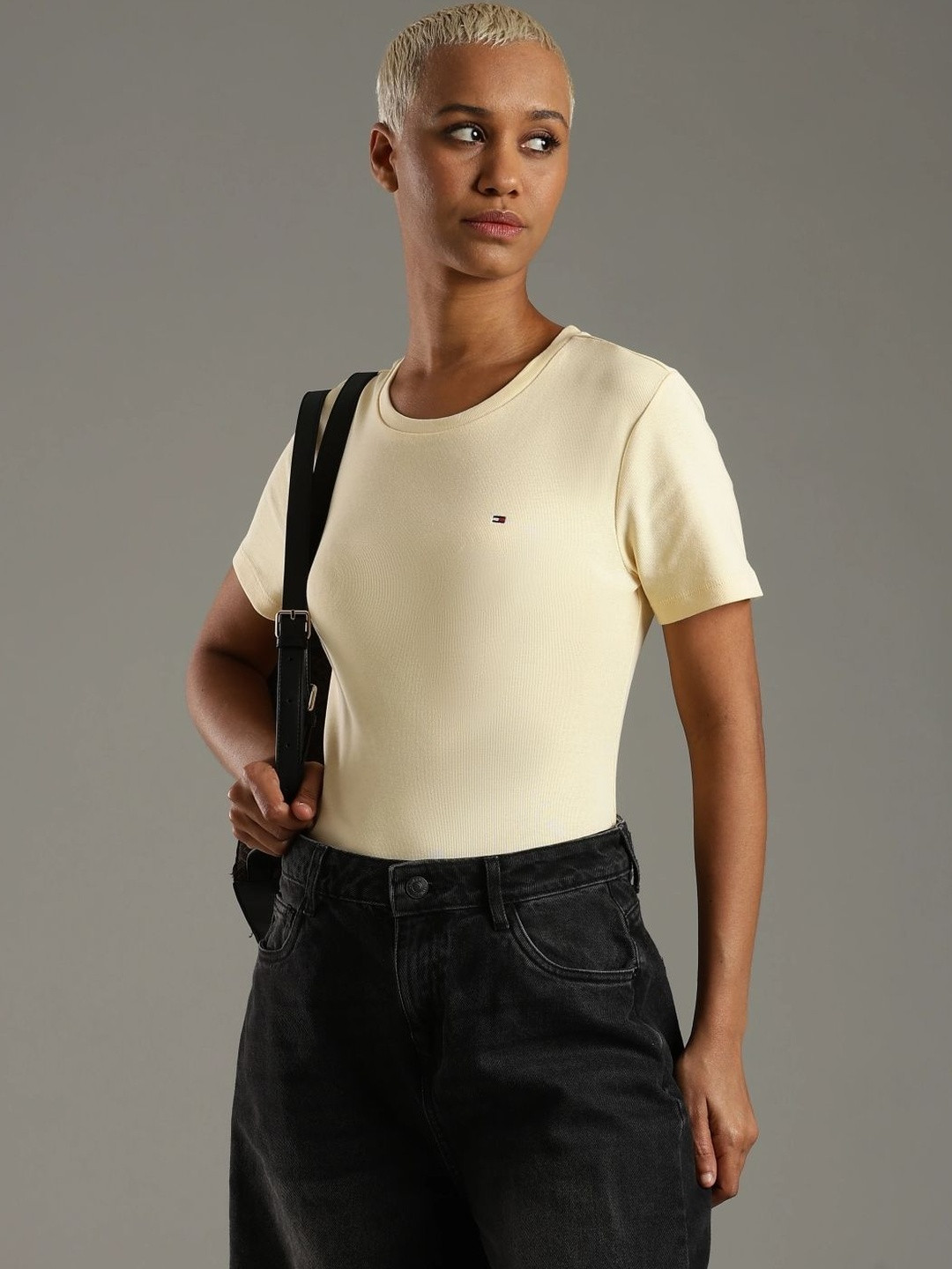 Tommy Hilfiger Women Brand Logo Slim Fit T-shirt