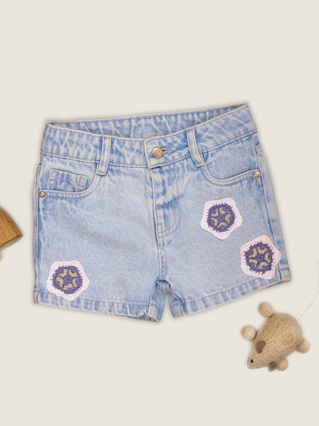 Pantaloons Junior Girls Embellished Cotton Shorts