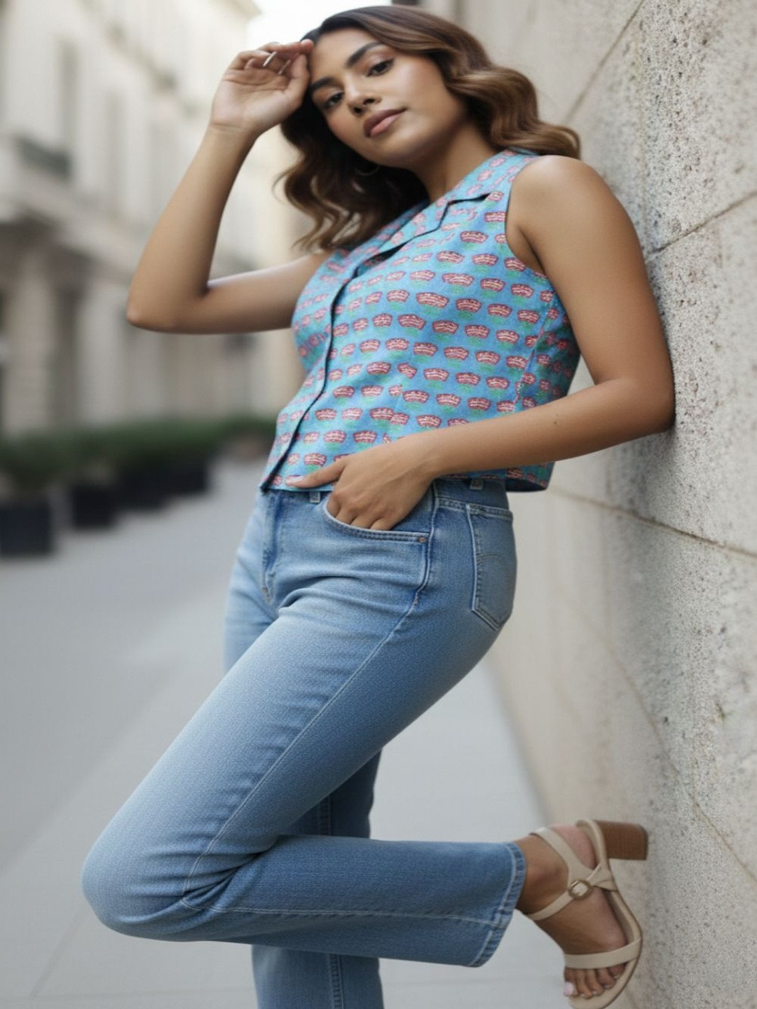 AADVIKA Floral Print Cotton Top