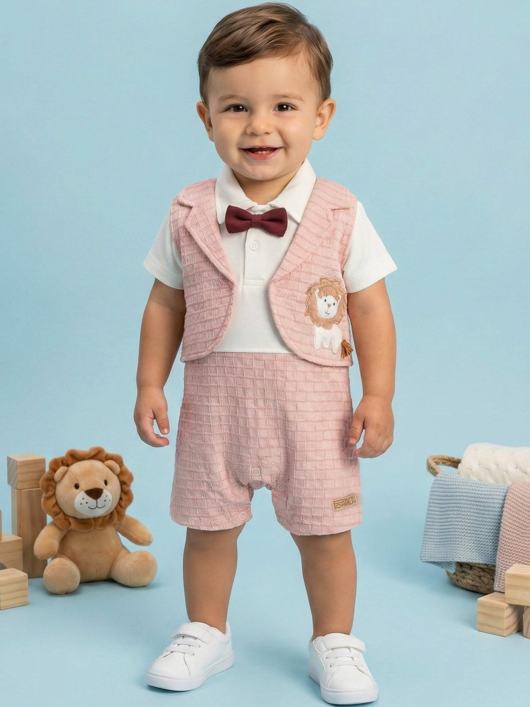 Pompidou Infant Boys Cotton Rompers