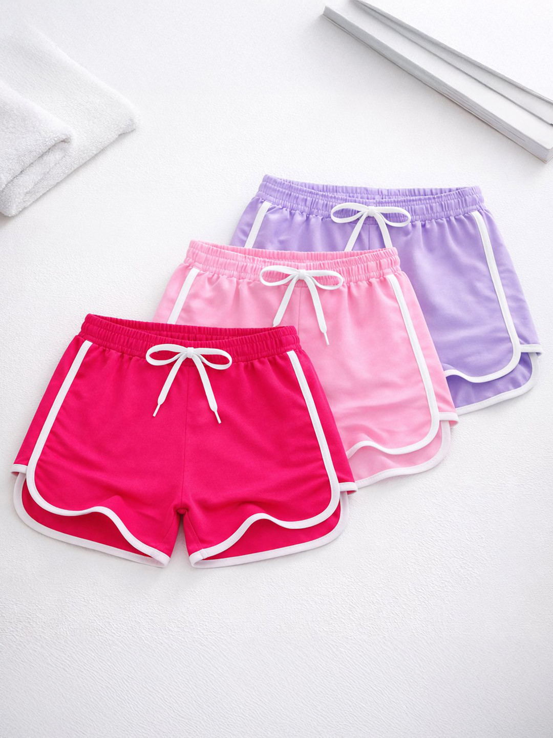 KEESOR Girls Pack of 3 multi color Shorts
