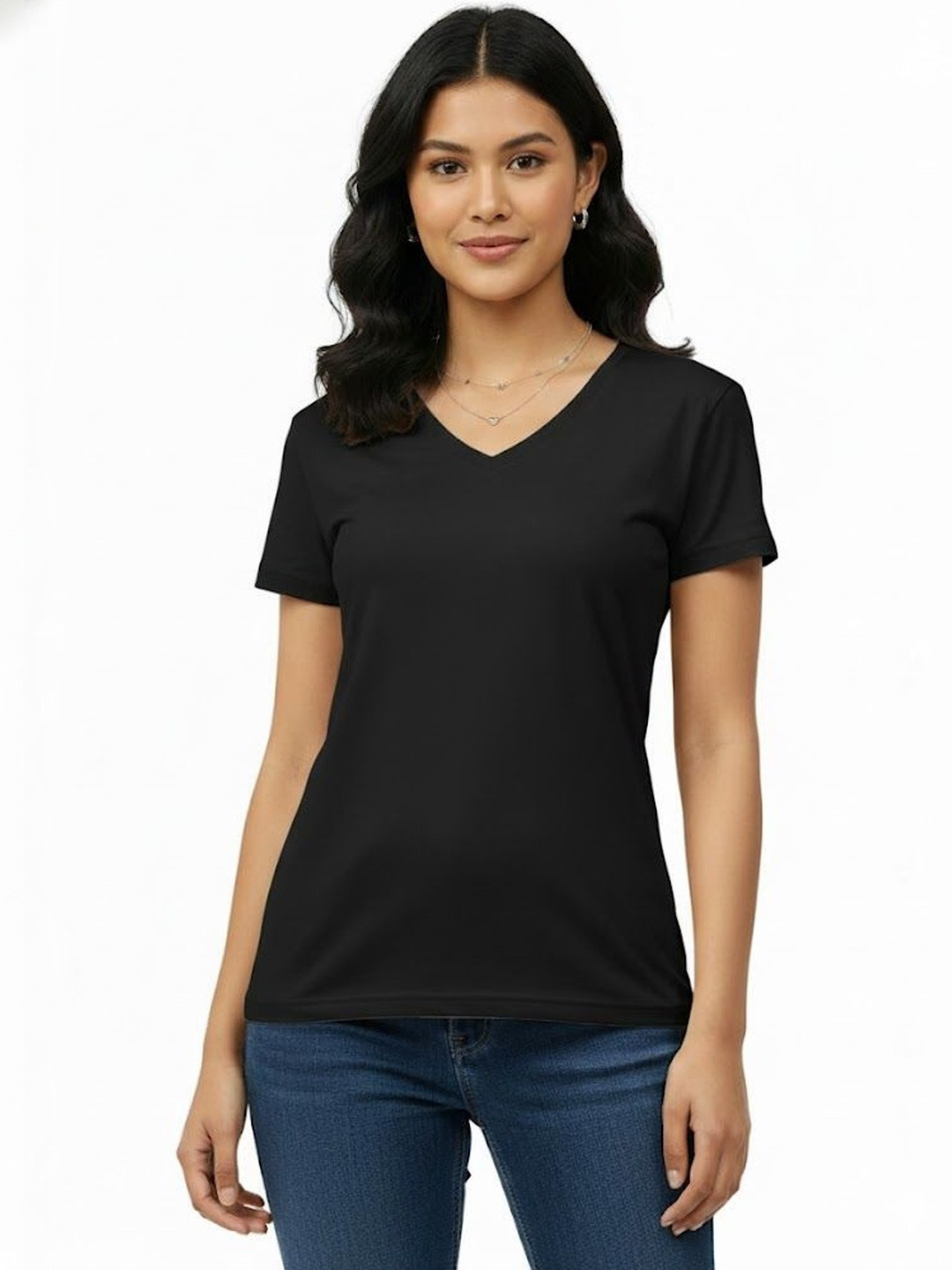 Realglimpse Women V-Neck T-shirt