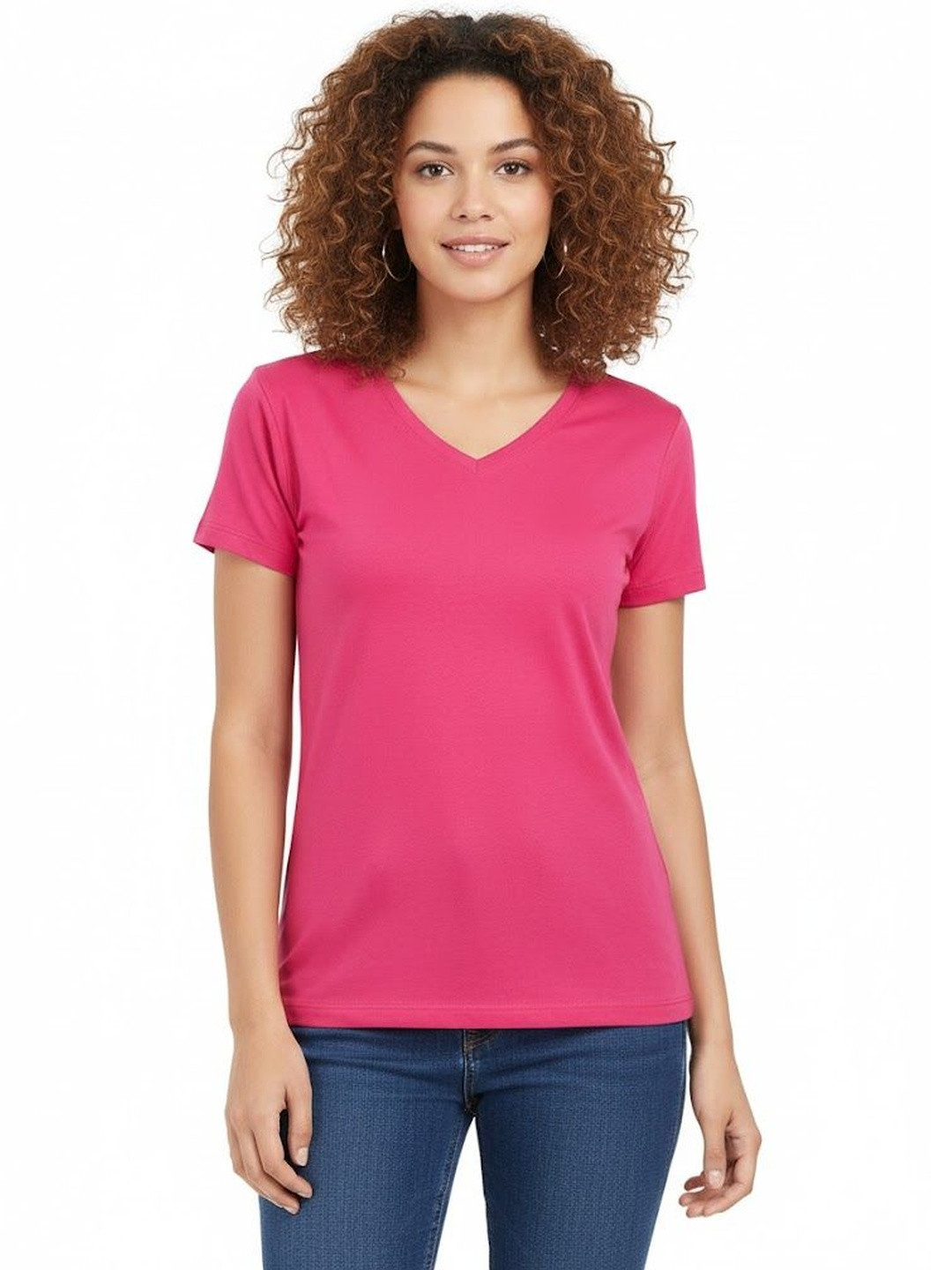 Realglimpse Women V-Neck T-shirt