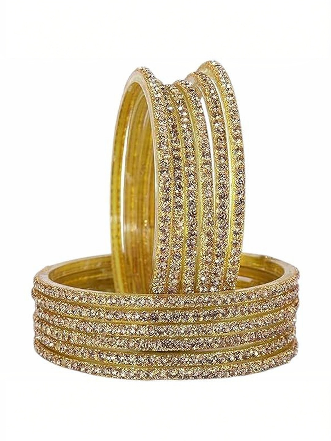 MISHVA FASHION Set of 12 Zircon-Studded Bangles