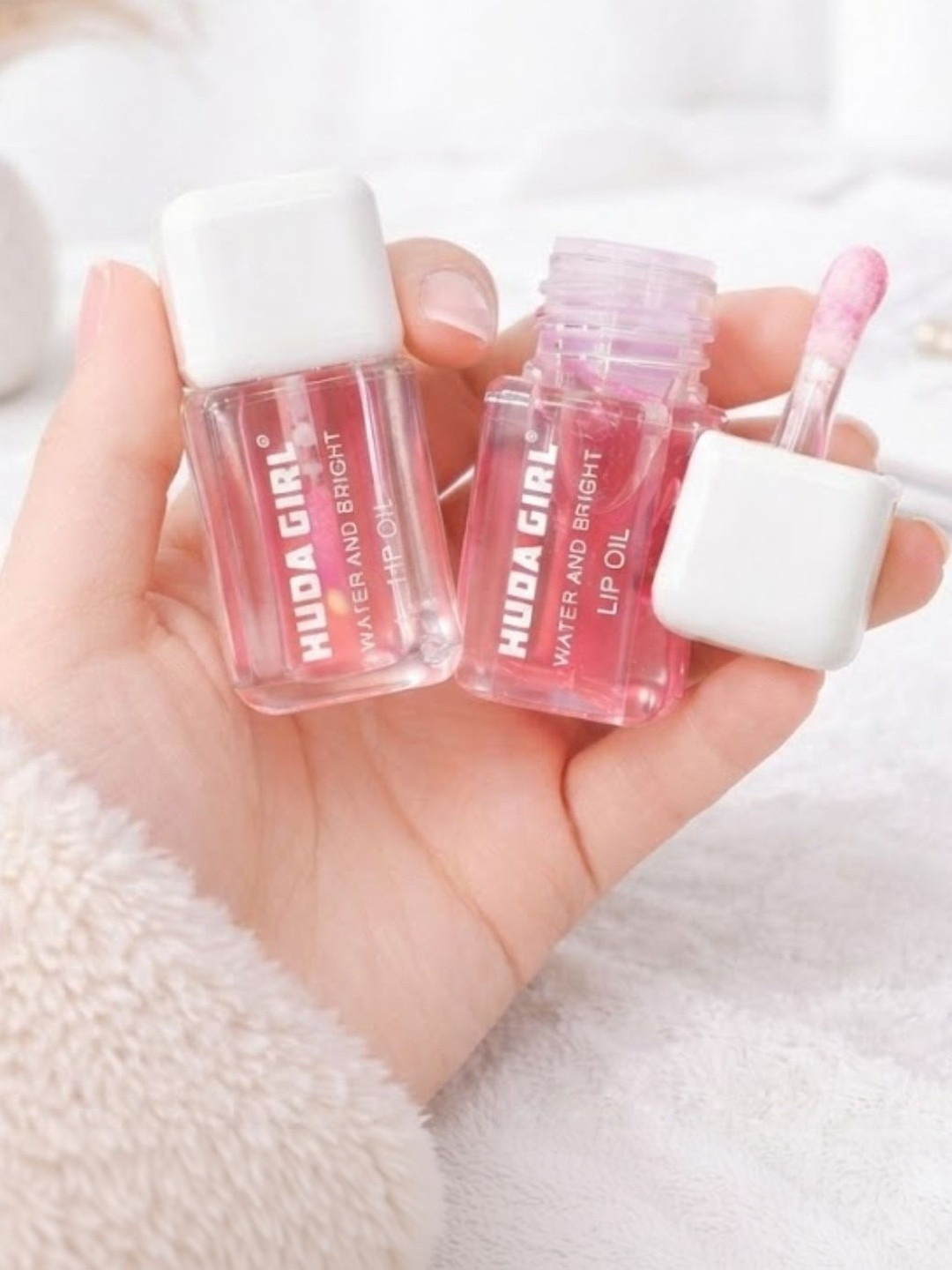 Huda Girl Set Of 2 High Shine Lip Oil - Swiss Pink