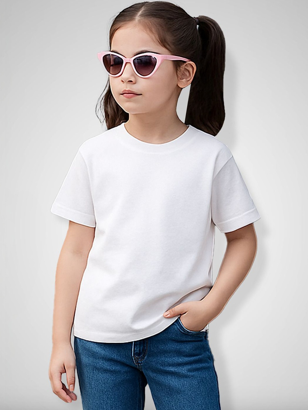 DOODLEBERRY Girls Round Neck Tshirts