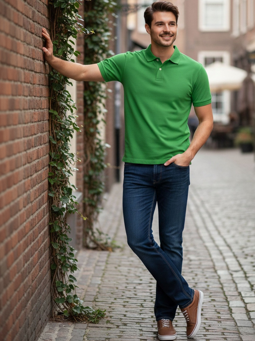 Davno Men Polo Collar T-shirt
