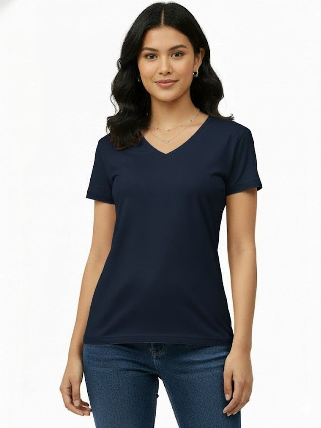 Realglimpse Women V-Neck T-shirt