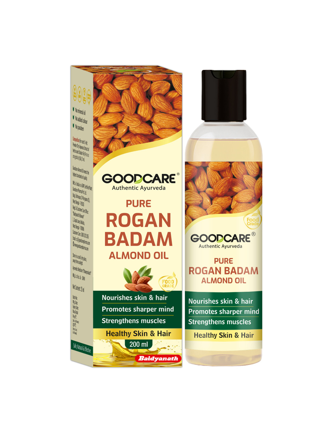 GOODCARE Pure & Natural Rogan Badam Almond Oil for Body & Hair - 200 ml